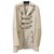 Balmain military cream coat jacket FR38 Silk Cotton  ref.174916
