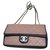 Chanel black and beige pink medium flap bag Leather  ref.174925