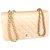 Timeless Bolsa Chanel bege vintage GHW Couro  ref.174927