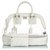 Fendi White Zucca Mesh Handbag Leather Nylon Cloth  ref.174963