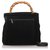 Gucci Black Bamboo Suede Satchel Leather  ref.175377