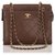 Bolso de hombro con cadena de cuero marrón Chanel Castaño Becerro  ref.175402