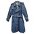 men's Burberry vintage t trench coat 46 Navy blue Cotton Polyester  ref.175534