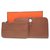 Hermès Dogon GM Long wallet Brown Leather  ref.175940