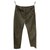 Chanel Un pantalon, leggings Cuir d'agneau Kaki  ref.176191