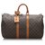Louis Vuitton Brown Monogram Keepall 45 Leather Cloth  ref.176491