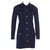 Chanel abito in finto denim Blu scuro Lana  ref.176575