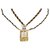 Chanel Gold Chanel No.19 Perfume Bottle Necklace Black Golden Leather Metal Pony-style calfskin  ref.176718
