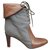 Chloé canvas and leather ankle boots p 37 Grey Cloth  ref.176802