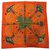 Hermès square “coral paths” Orange Silk  ref.176819