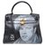 Hermès Hermes Kelly 28cm en cuero caja negra personalizada "Marlon Brando" #55 por PatBo, Joyas de oro en buen estado! Negro  ref.177044