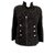 Chanel jaqueta de tweed metálica Preto  ref.177265
