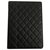 Cubierta del iPad Chanel Negro Cuero  ref.177398