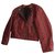 Isabel Marant Chaquetas Roja Marrón oscuro Cuero Sintético  ref.177402