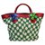 Autre Marque Zufi Alexander Tote Bag White Red Green Leather Cloth  ref.177614