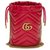Bolsa Gucci Mini balde GG Marmont em couro espinha de peixe vermelho, Nova Condição  ref.178198