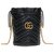 Bolsa Gucci Mini balde GG Marmont em couro preto com espinha de peixe, Nova Condição  ref.178273