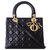 LADY DIOR SCHWARZE TASCHE Leder  ref.178448