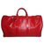 Louis Vuitton keepall Red Leather  ref.178475
