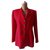 Oscar de la Renta Blazer ou jaqueta vintage em vermelho ardente Seda Algodão  ref.178477