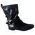 Gucci buckled ankle boots with bamboo ring in black leather  ref.178545