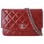 WALLET ON CHAIN CHANEL Cuir vernis Rouge  ref.179083