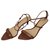 Alexandre Birman Sandals with crossed straps Brown Light brown Leather  ref.179215
