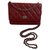 Wallet On Chain Chanel Dark red Leather  ref.179452