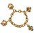 inconnue Bracelet breloques en or jaune et verres de couleurs.  ref.179534