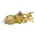 inconnue "Perched Bird" Brosche in Gelbgold, Smaragd-Rubine und Saphire. Gelbes Gold  ref.179542