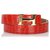 Hermès Cintura di Costanza reversibile Hermes in coccodrillo rosso D'oro Pelle Metallo  ref.179601