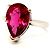 Autre Marque Weißgold Ring mit Rubellit im Birnenschliff 3,80 ct Größe 59 Silber - Ansicht 2