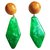 Autre Marque Earrings Beige Green Acetate  ref.180095