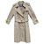 trench coat vintage Burberry para mulher 36/38 Bege Algodão Poliéster  ref.180371