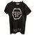 Philipp Plein Junior Black Glitter Top Cotton T - Shirt for boys or girls sz 14  ref.180381