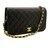 Carteira Chanel em corrente Preto Couro  ref.180698