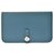 Hermès Dogon GM Long wallet Blue Leather  ref.180983