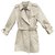 trench coat vintage das mulheres Burberry 38 Bege Algodão Poliéster  ref.181824