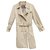 trench coat vintage das mulheres Burberry 38 Bege Algodão Poliéster  ref.182263
