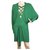 Balmain Green Criss Cross Deep V Neckline Dolman Sleeve Mini Length Dress 36 Viscose  ref.182323