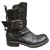 biker boots Sartore p 36 Black Leather  ref.182883