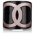 Bracelet Chanel en résine CC noir Plastique Blanc  ref.182969