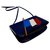 Hermès Sac à Malice en cuero azul, con la bandera francesa en patchwork de cuero  ref.183176