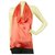 Stephan Janson Peach Color Handkerchief Halter Silk Top Open Back Blouse  ref.183251