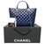 Chanel Matelasse bolsa de pele de cordeiro Azul marinho Couro  ref.183343