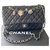Timeless Bolso clásico con solapa Chanel Valentine de edición limitada Negro Cuero  ref.183344