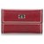 Portefeuille à trois volets en cuir rouge Chanel Veau façon poulain  ref.183363