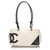 Chanel Bolsa de Ombro Cambon Ligne Branca Preto Branco Couro  ref.183389