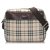 Burberry Brown House Check Canvas Shoulder Bag Black Beige Leather Cloth Pony-style calfskin Cloth  ref.183410