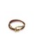 Hermès Bracelet de visite doublé de crochets en cuir marron Hermes Métal Veau façon poulain Doré  ref.183416